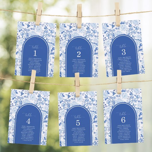 Numéro De Table Plan de table numéroté Delft Blue Chinoiserie