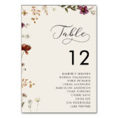 Numéro De Table Plan de table romantique avec fleurs sauvages ivoi (Par défaut)