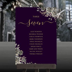 Numéro de table Plan de table Roses florales gothi