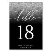 Numéro De Table Plan de table simple moderne argent pailleté signa (Dos)