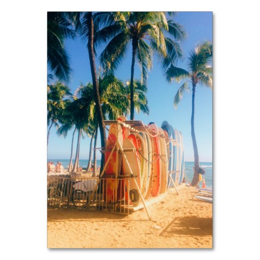 Numéro De Table Planches de surf de Waikiki Beach (Dos)