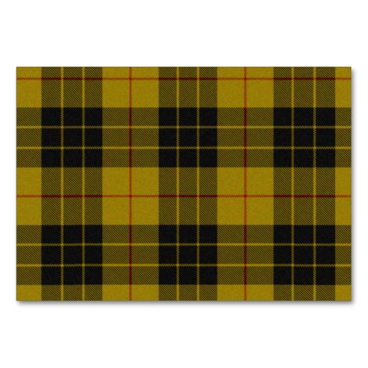 Numéro De Table Plaque noire jaune tartan MacLeod (Devant)