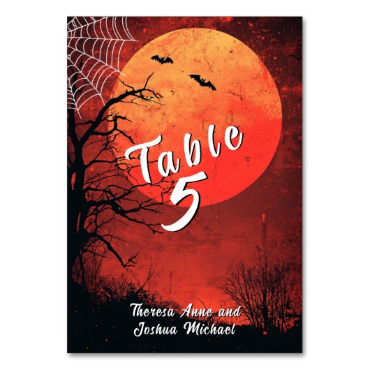 Numéro De Table Pleine lune des chauves-Mariages d'Halloween (Par défaut)