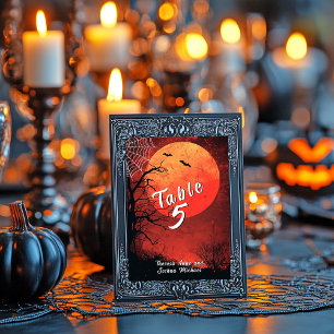 Numéro De Table Pleine lune des chauves-Mariages d'Halloween