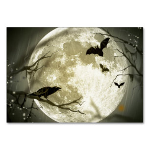 Numéro De Table Pleine lune Halloween