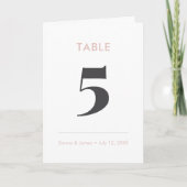 Numéro de table plié rose | Blush Ampersand (Devant)