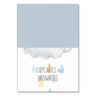 Numéro De Table Pluie Cloud Boy Baby shower Buffet Étiquettes de n