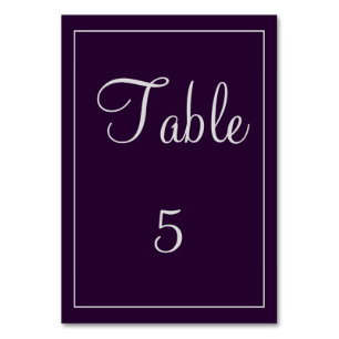 Numéro De Table Plum et Silver Classy