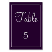 Numéro De Table Plum et Silver Classy (Dos)