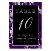 Numéro De Table Plum violet et marbre d'argent - Numéro de tableau (Par défaut)