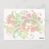 Numéro de table Plume aquarelle colorée (Dos)