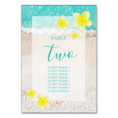 Numéro De Table Plumeria jaune Frangipani Plage tropicale Mariage (Dos)