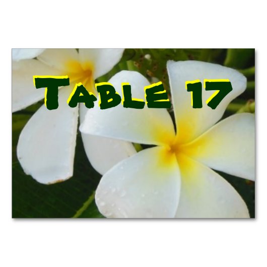 Numéro De Table Plumérias hawaïennes (Dos)