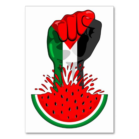 Numéro De Table Poing de résistance palestinienne sur Watermelon (Par défaut)