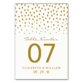 Numéro De Table Point Polka Or - Blanc & Or - Mariage (Dos)