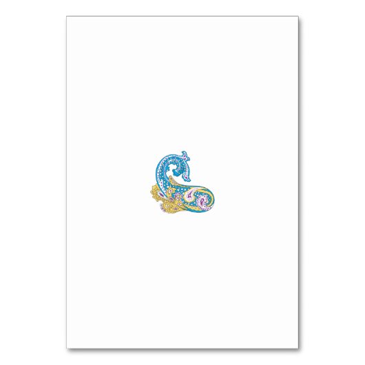 Numéro De Table Point, Sherpa Blue, Design de sable doré (Dos)