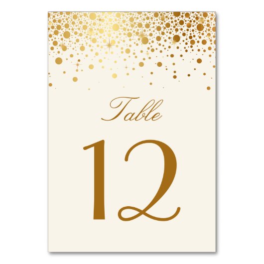 Numéro De Table Points Confetti Faux Gold Foil | Numéros de tablea (Par défaut)