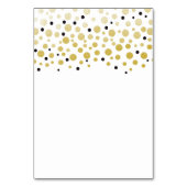 Numéro De Table Points Confetti Noir Or (Dos)