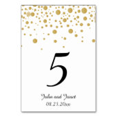 Numéro De Table Points Confetti Or 2 | Fond blanc (Par défaut)