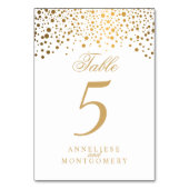 Numéro De Table Points d'or et blanc - Numéro de tableau (Par défaut)