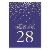 Numéro De Table Points Gold Confetti Marine Mariage Numéro de tabl (Dos)