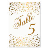 Numéro De Table Points Golden Confetti Design | Numéro de tableau (Dos)