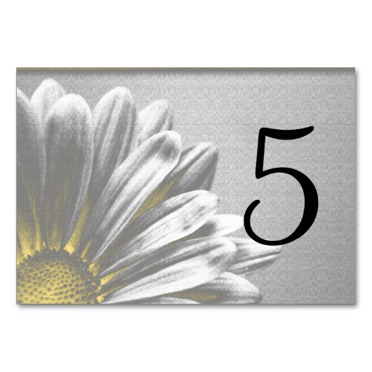 Numéro De Table Points saillants floraux jaunes Numéros de tableau (Dos)