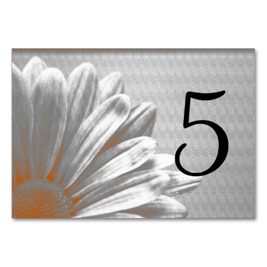 Numéro De Table Points saillants floraux orange Numéros de tableau (Devant)