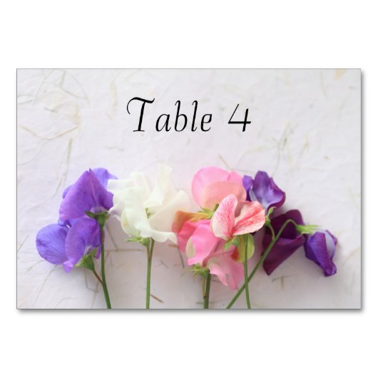 Numéro De Table Pois doux frais (Devant)