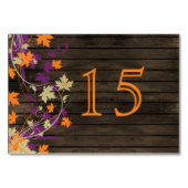 Numéro De Table Poisson de prune de bois de barnwood feuilles numé (Dos)