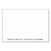 Numéro De Table Poivrons à bonnet écossais (Dos)