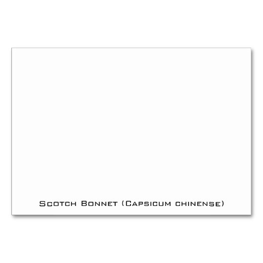 Numéro De Table Poivrons à bonnet écossais (Dos)