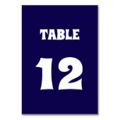 Numéro De Table Police Fantaisiste Gras Moderne Bleu Foncé (Dos)