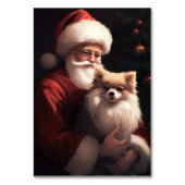 Numéro De Table Poméranien avec Noël Festif du Père Noël (Par défaut)