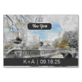 Numéro De Table Pont aquarelle à Central Park New York (Dos)