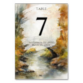 Numéro De Table Pont de pierre rivière feuilles automne mariage (Par défaut)