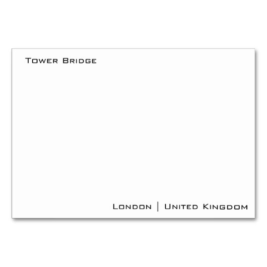 Numéro De Table Pont Tower (Dos)