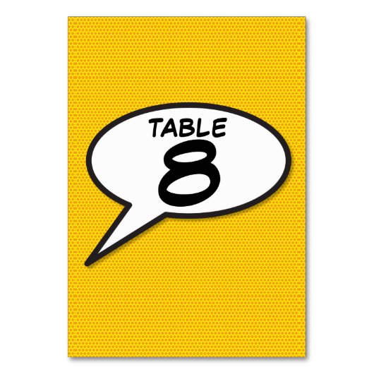 Numéro de table Pop Art de bande dessinée (Par défaut)