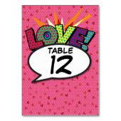 Numéro de table Pop Art de bande dessinée rétro am (Dos)