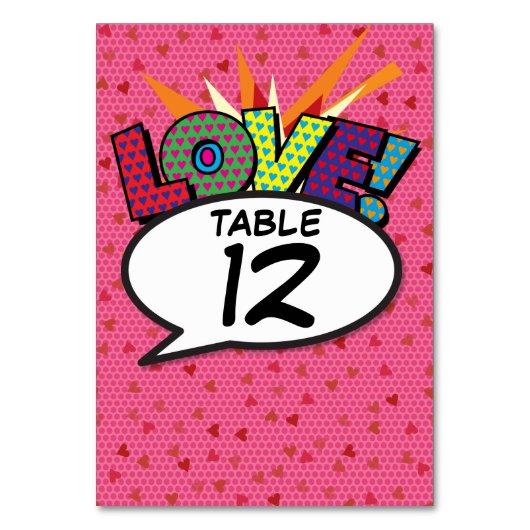 Numéro de table Pop Art de bande dessinée rétro am (Par défaut)