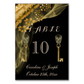 Numéro De Table Porte-clés Gold & Black Hallowedding avec crâne do (Par défaut)