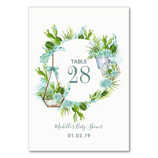 Numéro de table pour Baby Shower garçon avec succu (Par défaut)