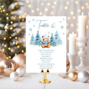 Numéro de table pour Baby Shower Ours en peluche d