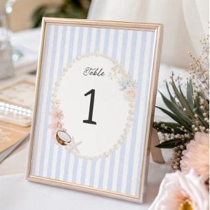 Numéro de table pour douche de mariée sur le thème