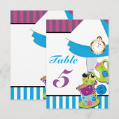 Numéro de table pour fête d'anniversaire Alice au  (Devant / Derrière)