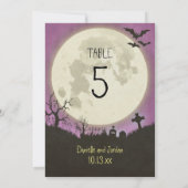 Numéro de table pour un mariage d'Halloween en vio (Dos)