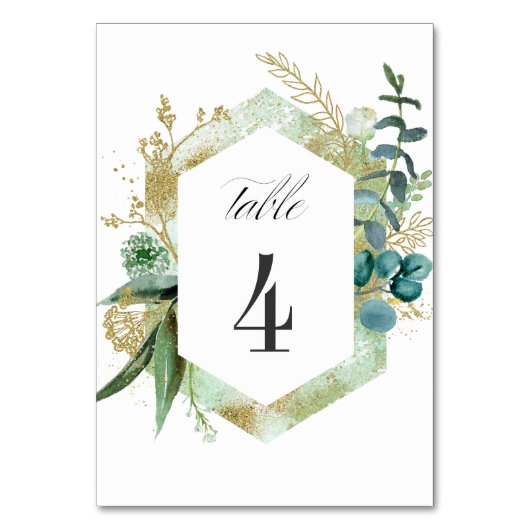 Numéro De Table prairie sauvage | Mariage botanique vert (Par défaut)