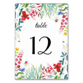 Numéro De Table prairie sauvage | Numéros de tableau Mariage Fleur (Dos)
