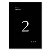 Numéro De Table Premium Noir simple Mariage moderne (Dos)
