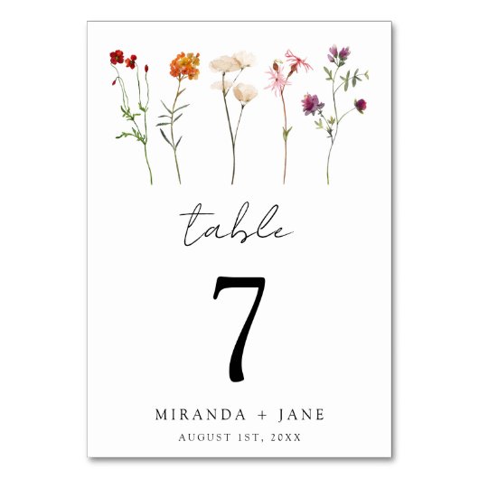 Numéro De Table Pride lesbienne Fleur sauvage minimale Mariage flo (Par défaut)